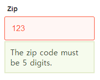 Customized CSS set using the 'Classname - error message' property